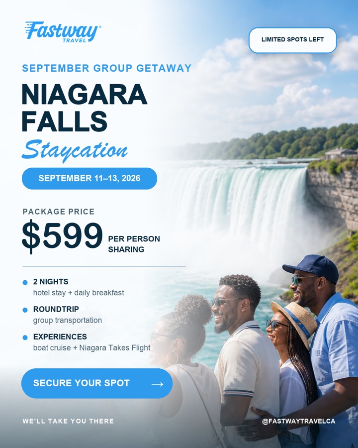 Fastway Travel Niagara Falls staycation social post