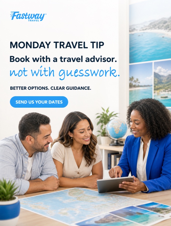 Fastway Travel Monday travel tip social post